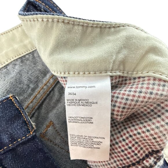Tommy Hilfiger Mens Heritage Bootcut Denim Jeans Size 36x34 Dark Wash Streetwear - Picture 6 of 8